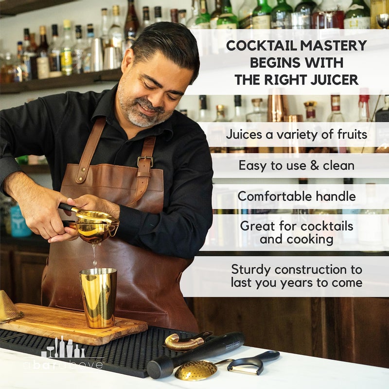 A Bar Above Stainless Steel Hand Juicer, Heavy Duty Citrus Press for Cocktails, Fruit Juice Squeezer for Lemons, Limes, and Oranges, Manual Juicer for Bartenders, Home Bars, and Mixology Kits - Image 3