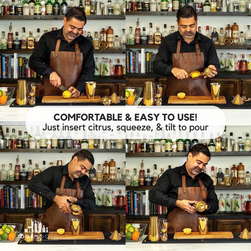 A Bar Above Stainless Steel Hand Juicer, Heavy Duty Citrus Press for Cocktails, Fruit Juice Squeezer for Lemons, Limes, and Oranges, Manual Juicer for Bartenders, Home Bars, and Mixology Kits - Image 4