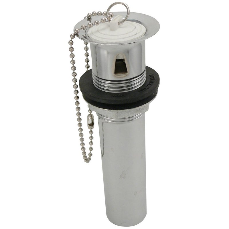 Plumb Pak Plumb Pak PP20219 1-Piece Po Plug Drain with Chain and Stopper, 5 X 1-1/4 in, 22 Ga, Chrome Plated, Brass - Image 4