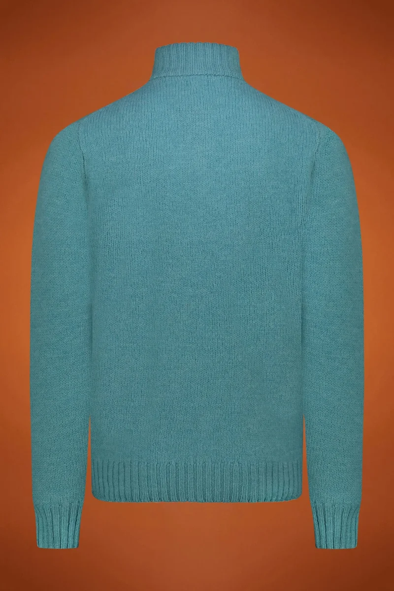 دوبل غانغر Men's zipped high neck jumper - Aquamarine