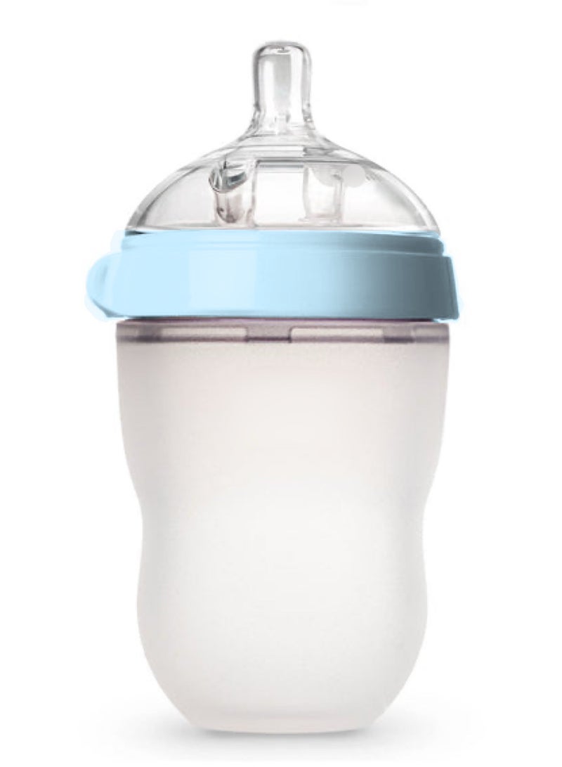 Baby Feeding Milk Bottle, Infant, Newborn Baby, Extra Soft, Easy To Squeeze, 8Oz 250 ML, Natural Comfort, Anti-Colic, Gravity Ball (Blue) - Image 1
