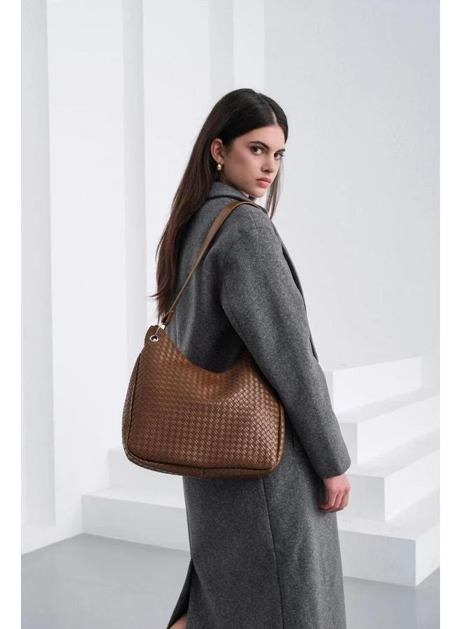 Shule Bags  Valerie Woven Shoulder Bag Taba. for Women | Best Price UAE