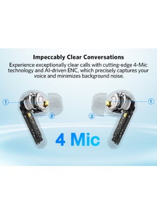 EarFun Air Life Wireless Earbuds with 12mm Drivers, Bluetooth 5.4, 4 Mics AI ENC Clear Calls, 35H Playtime, Fast Charging - view 4