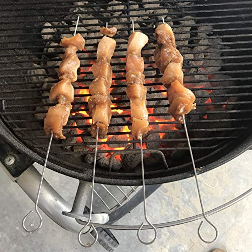 Grillers Choice Kabob Skewers, Set of 14, 15" Shish Kabob Skewers for Grilling. Made With Type 440 Stainless Steel, The highest Grade of Stainless Steel. Strong metal skewers. - Image 5