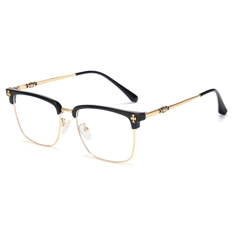 Cyxus Retro Blue Light Glasses Men - Square TR90 Metal Blowline Frame Stylish Trendy for Computer Daily Work 8252 - Image 1