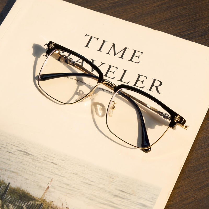 Cyxus Retro Blue Light Glasses Men - Square TR90 Metal Blowline Frame Stylish Trendy for Computer Daily Work 8252 - Image 5