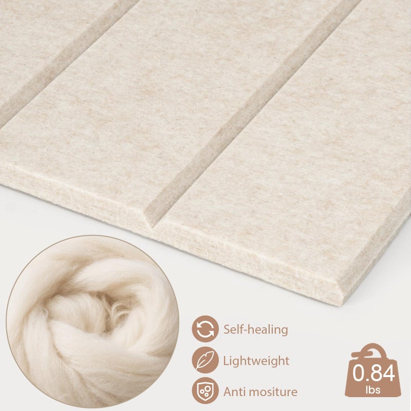 Lightomorrow Bulletin Board, 36 x 24 inches Felt Board Decorative Pin Board, 3' x 2' Cork Board Alternative for Wall, Foldable Photo Board with 20 Pushpins - Oatmeal Stripes - Image 4
