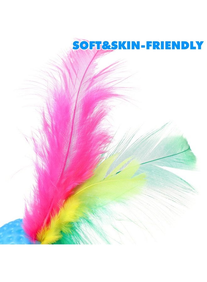 balacoo Cat Feather Ball Toys Interactive Golf Balls Assorted Kitten Squeaky Chasing Toy Pack of 24 (Random Color) - Image 2
