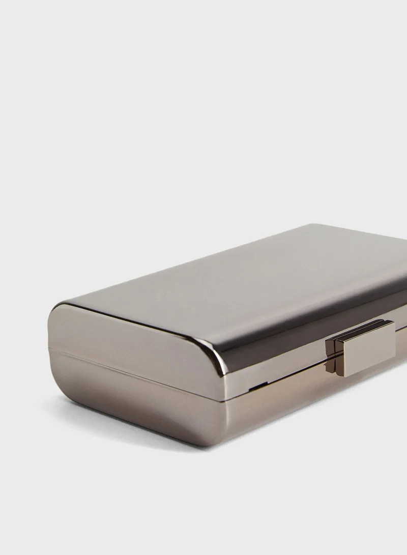 MANGO Six Metallic Box Clutch