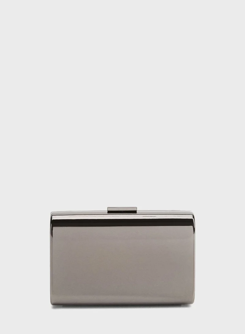 MANGO Six Metallic Box Clutch