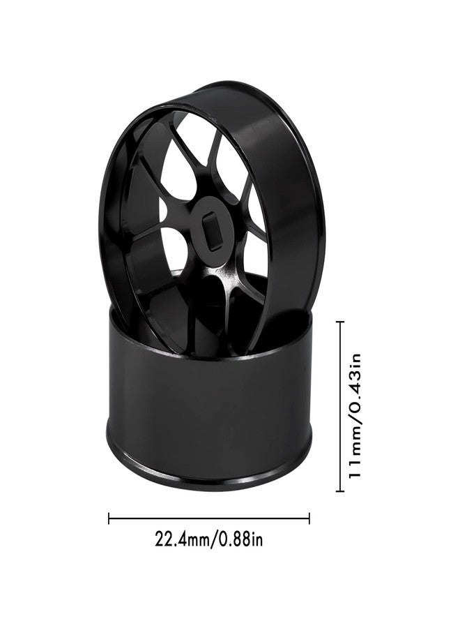 Abendor 4Pcs Metal 1/24 1/28 RC Car Drift Wheels, [2N+2W] 22mm 1/28 RC Car Drift Hubs for Mini-Z BBS Mini-Q HGD1 Mini-D DRZ Wltoys K969 K989 Rc Car Upgrade Parts (2.5 Degree, Black) - Image 2