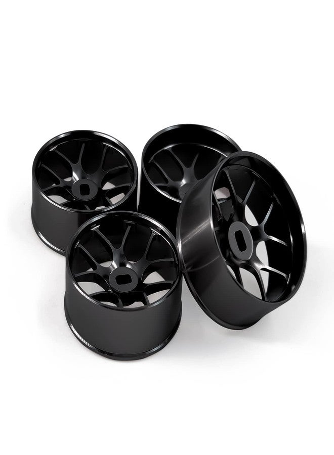 Abendor 4Pcs Metal 1/24 1/28 RC Car Drift Wheels, [2N+2W] 22mm 1/28 RC Car Drift Hubs for Mini-Z BBS Mini-Q HGD1 Mini-D DRZ Wltoys K969 K989 Rc Car Upgrade Parts (2.5 Degree, Black) - Image 5