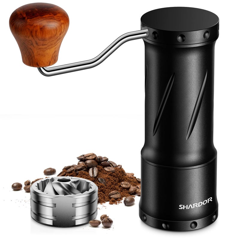 SHARDOR Professional Manual Coffee Bean Grinder with 420 High-Strength Stainless Steel Conical Burr, Hand Coffee Grinder with Ultra-granular Adjustment, Enhanced Stability with Wider 1.06oz Chamber - Image 1