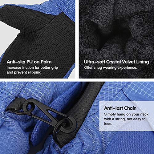 MoKo Toddler Mittens, Ski Kids Mittens, Waterproof & Windproof Mittens for Girls Boys, Thermal Warm Fleece Winter Snow Gloves for Kids, Fits 1-3 Years, Blue - Image 4
