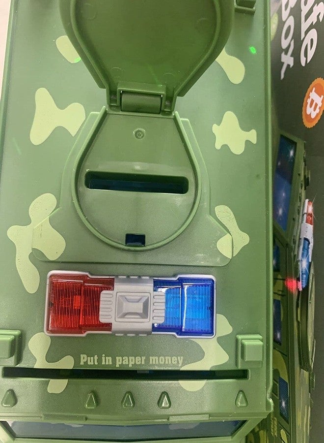JBM ENTERPRISE Military Camouflage Army Truck Money Bank Toy for Kids - Vehicle with Light & Sound, Durable Plastic Action Toy Truck, Adventure Playset Gift for Boys & Girls, Safe & Non-Toxic - Image 3
