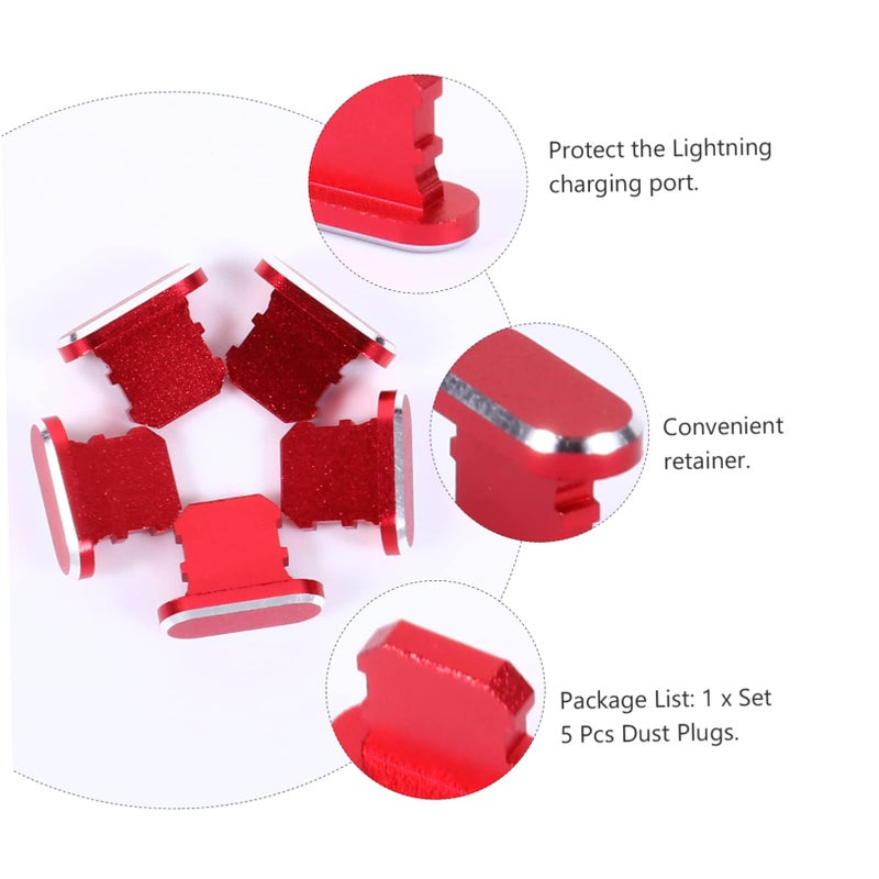 Red USB Charging Port Plugs Stoppers Covers Protect from Dust and Debris Easy to Use - Image 5