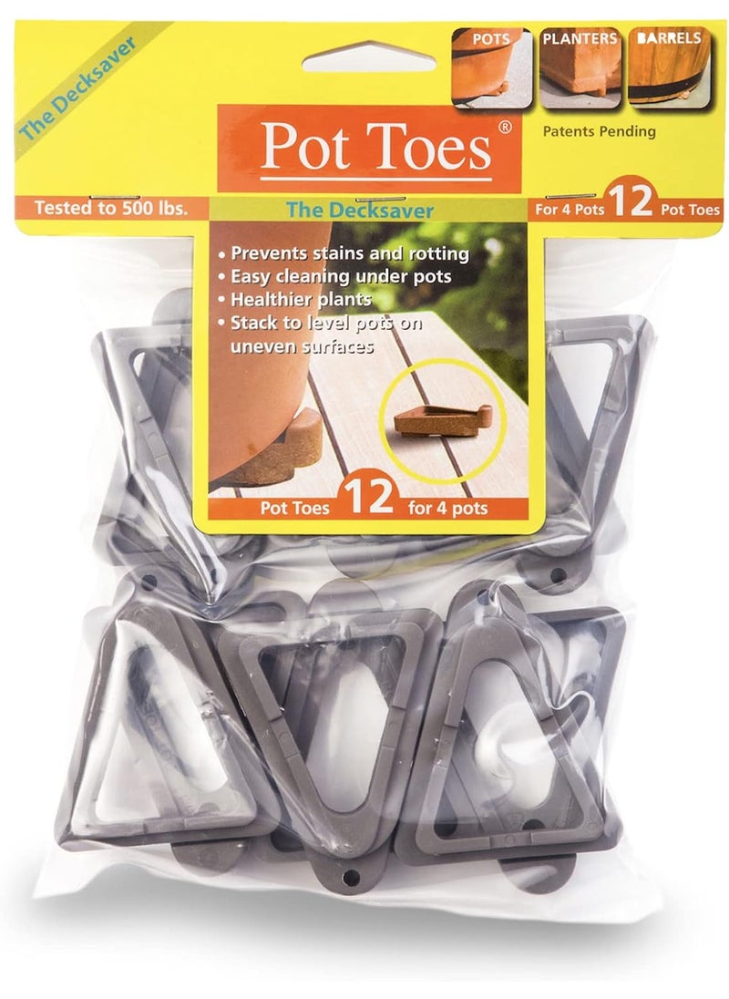Bosmere Bosmere Pot Toes Plant Pot Risers for Indoor and Outdoor Prevent Stains and Rotting on Wood Cement and Tile 