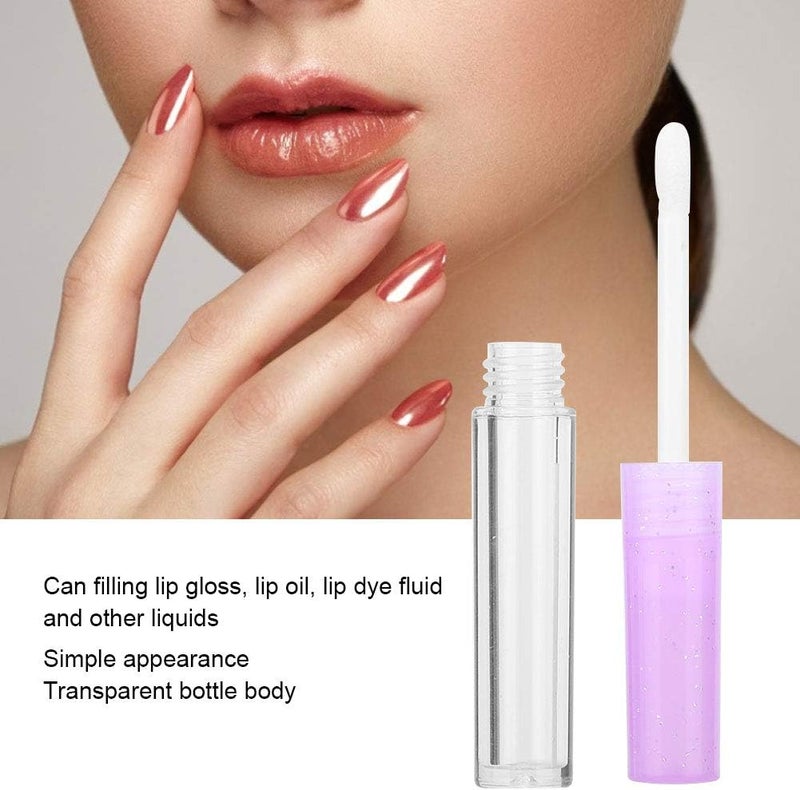 50pcs 1.3ml Mini Lip Gloss Tubes, Empty Lip Gloss Containers with Purple Caps, Reusable Plastic Bottles for DIY Lip Gloss, Lip Oil or Tinted Liquid, Compact Refillable Vials for - Image 1