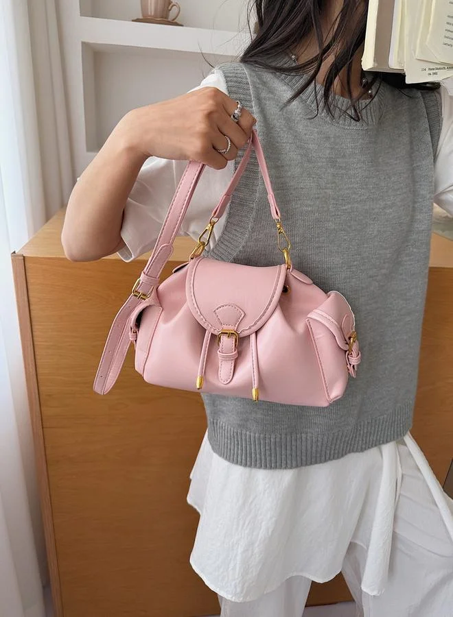 Take Two Buckle Flap Crossbody Bag With Drawstring