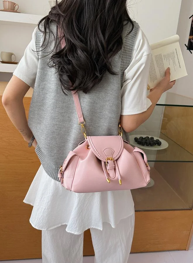 Take Two Buckle Flap Crossbody Bag With Drawstring
