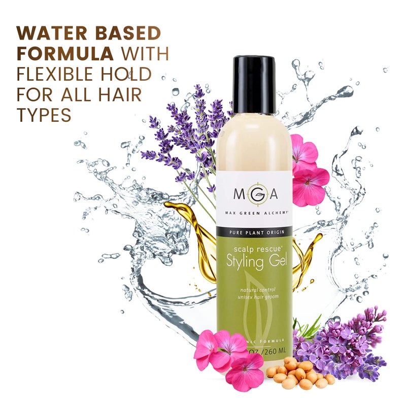 Max Green Alchemy Scalp Rescue Styling Gel, Organic Unisex Formula Controls Frizz and Fly Away Hair, Curly Hair Community Favorite Gives Flexible Natural Hold, Fights Humidity, Alcohol Free & Water Based | 8.8 Fl Oz - Image 5