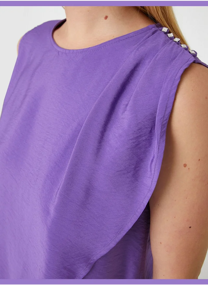 KOTON Shoulder Detail Sleeveless Blouse