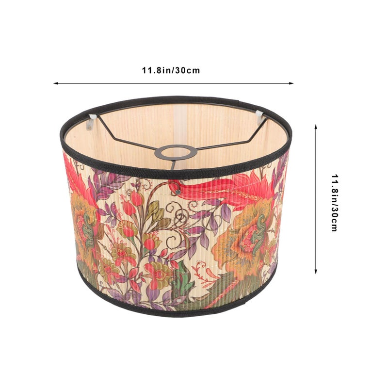 Uonlytech Bamboo Woven Lampshade 11.81 Inch Printed Table Lamp Shade for Bedroom Dining Room Rustic Home Decor Replacement - Image 2