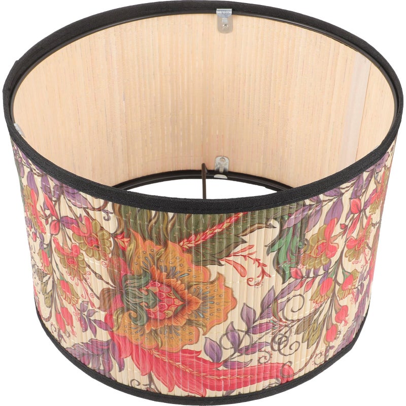 Uonlytech Bamboo Woven Lampshade 11.81 Inch Printed Table Lamp Shade for Bedroom Dining Room Rustic Home Decor Replacement - Image 1