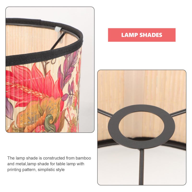 Uonlytech Bamboo Woven Lampshade 11.81 Inch Printed Table Lamp Shade for Bedroom Dining Room Rustic Home Decor Replacement - Image 3