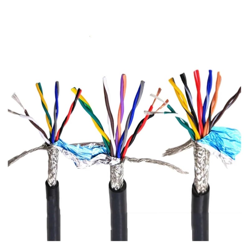 كابل تحكم إشاري محمي متعدد الأنوية من PVC، UL2464، بعدد أسلاك من 2 إلى 10، طول 10 أمتار، سمك السلك من 18 إلى 28 AWG، لون أسود (1 متر، 6 أسلاك، سمك السلك 17 AWG، قطر 1.0 مم) - Image 1