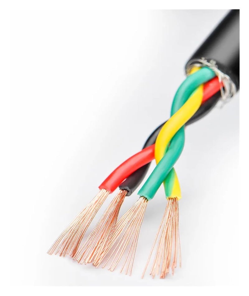 كابل تحكم إشاري محمي متعدد الأنوية من PVC، UL2464، بعدد أسلاك من 2 إلى 10، طول 10 أمتار، سمك السلك من 18 إلى 28 AWG، لون أسود (1 متر، 6 أسلاك، سمك السلك 17 AWG، قطر 1.0 مم) - Image 3