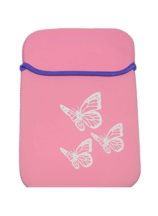 تايمي مجموعه من 6 حقيبة اللابتوب والتابلت المبطنة  بتصميم فراشات  10 بوصة بوجهين لون  الوردى - Image 2