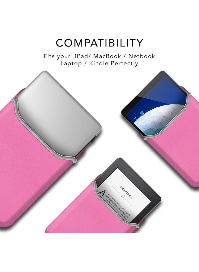 تايمي مجموعه من 6 حقيبة اللابتوب والتابلت المبطنة  بتصميم فراشات  10 بوصة بوجهين لون  الوردى - Image 5