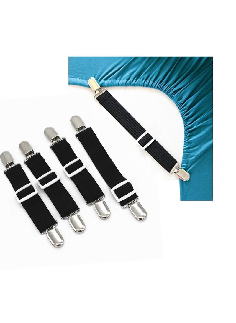 NIBEMINENT - Ironing Board Cover Clips Adjustable Pad Braces Fasteners Mini Suspenders Keep Flat and Secure Tention Elastic Strap - Image 1