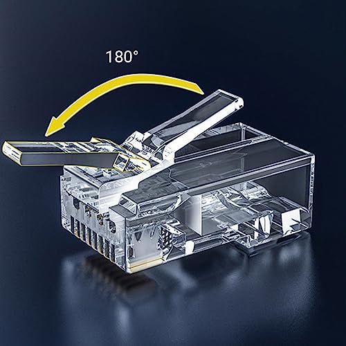 ZOERAX 100-Pack RJ45 Cat6 Pass Through Connector RJ45 Modular Plugs for Solid or Stranded UTP Cable - Image 5