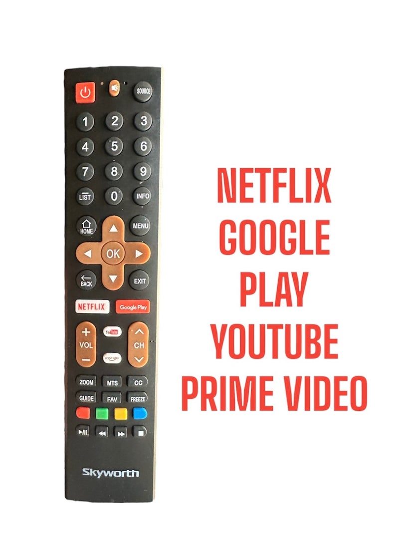 Skyworth - TV Remote Control with Google Assistant Bluetooth Voice Command Remote Android tv with Netflix Prime Video YouTube and Google Play hot Keys Pairing Must - Image 1