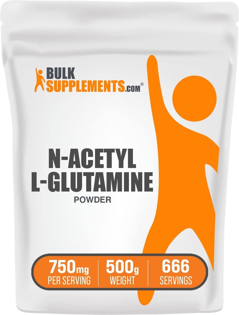 BulkSupplementscom NAcetyl LGlutamine Powder  Glutamine Supplement L Glutamine Powder Gut Health  Recovery  Gluten Free 750mg per Serving 500g 11 lbs Pack of 1