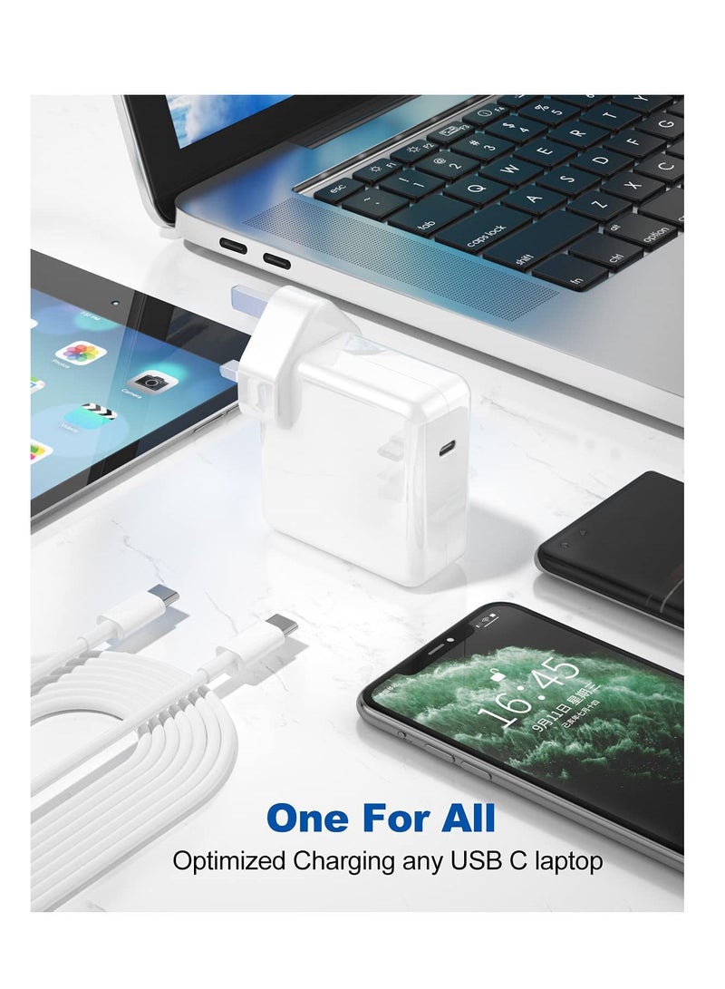 USB Type C Wall Plug Power Adaptor PD Charger Replacement 96W with 200cm Cable for 2016 MacBook Pro 15 inch 13 inch and Type C Mobile and iPhone - Image 2