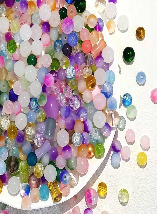 DAHI 500pcs 8mm Assorted Glass Beads Round Colorful Crystal Beads Bulk Crysta Glass Bead for Jewelry Making Bracelets Necklaces Earrings(Color) - Image 1