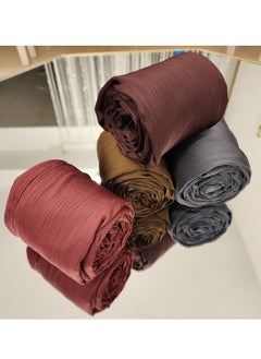 Maple's Pleated Muna Satin Hijab (Pack Of 4pcs)  - Image 1