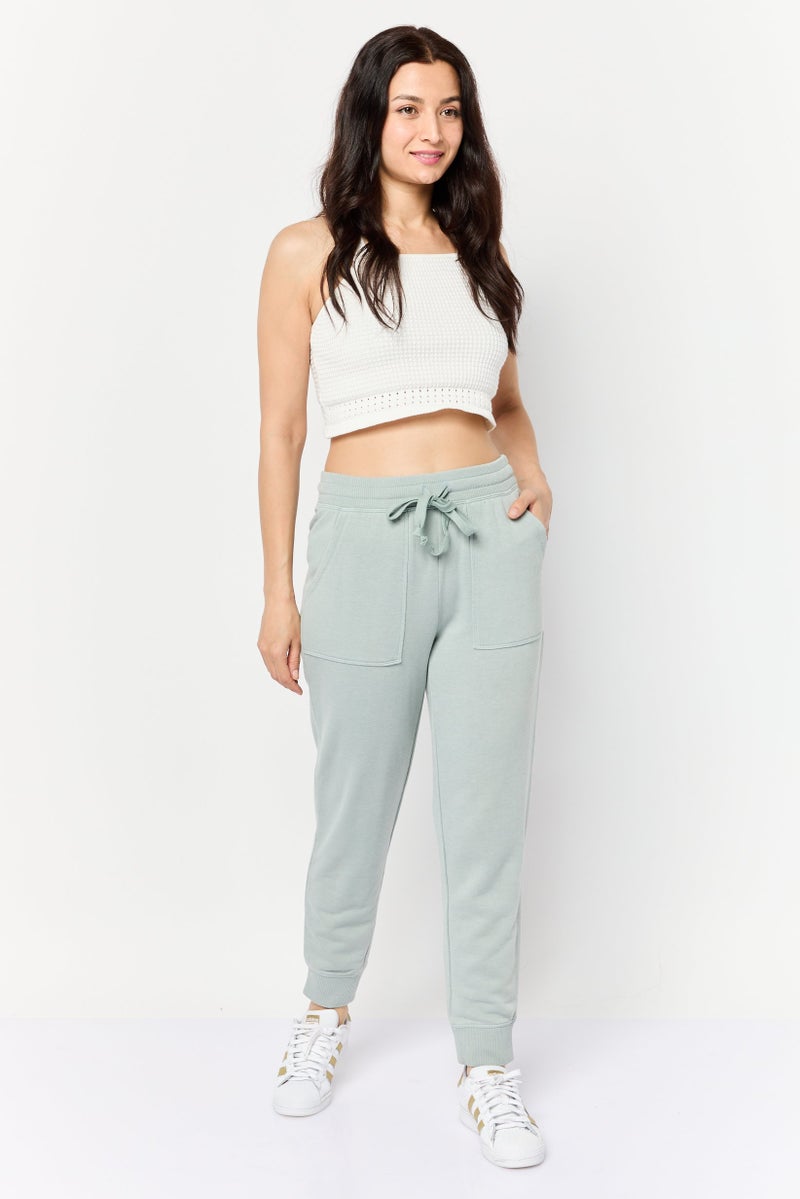 Aerie Women Regular Fit Textured Sweatpants, Sage - Image 3