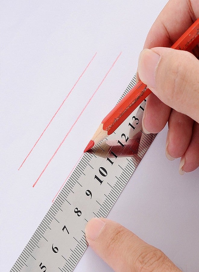 ZZTX Metal Ruler Stainless Steel Ruler Straight Edge Measuring Tool 6 Inch +12 Inch + 16 Inch 6 Pack Set - Image 5