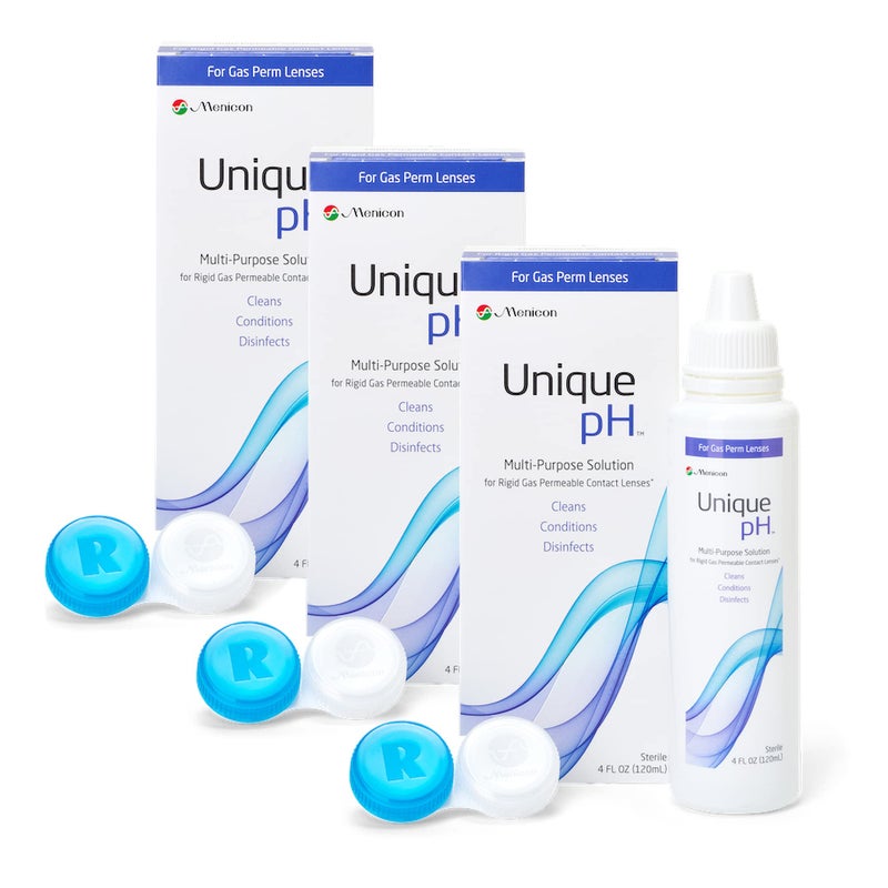 Menicon Menicon Unique pH MultiPurpose Solution with RGP Lens Case4 Fluid Ounce each 3 Pack 