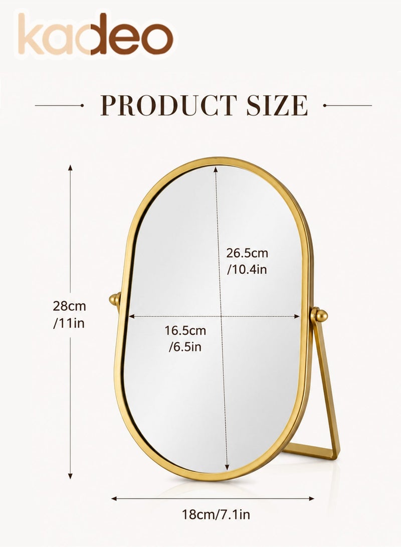 kadeo Modern Oval Tabletop Mirror with Sturdy Iron Frame, High-Definition Clear Glass, Adjustable Tilt Stand, Safe Explosion-Proof Backing, Vanity & Desk Cosmetic Mirror for Bedroom and Bathroom - Image 4
