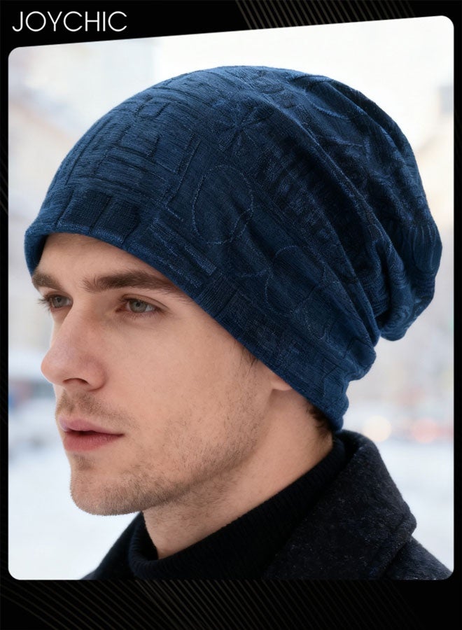 Joychic قبعة قطنية فضفاضة لربيع وخريف، قبعة جمجمة، قبعة هيب هوب للركض للبالغين، قبعة قزم قابلة للتنفس للرجال والنساء باللون الأزرق - Image 1