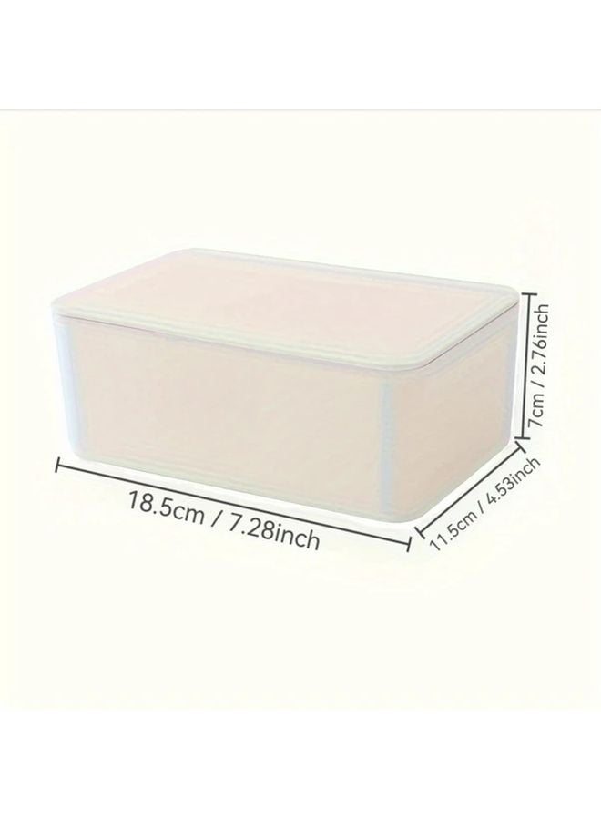 White Plastic Wet Wipe Storage Box With Locking Lid Spill Proof Dispenser For Bathroom Travel - Image 4