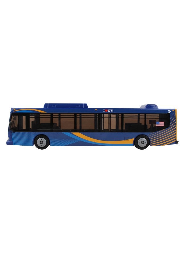 Daron MTA 11 inch Single Bus in New Blue Livery Friction Rolling - Image 4