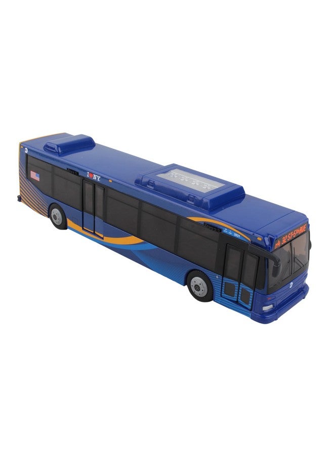 Daron MTA 11 inch Single Bus in New Blue Livery Friction Rolling - Image 1