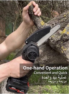 Snooe Electric Mini Chainsaw Battery Powered Portable Cordless Handheld Power Chain Saw with 2 Rechargeable Batteries, Suitcase Included Small Chainsaws for Wood Cutting Tree Trimming Gardening  - Image 4