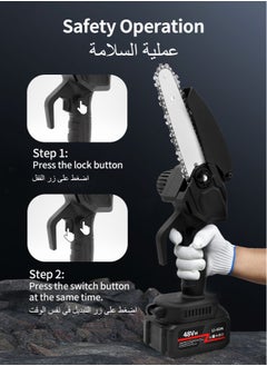 Snooe Electric Mini Chainsaw Battery Powered Portable Cordless Handheld Power Chain Saw with 2 Rechargeable Batteries, Suitcase Included Small Chainsaws for Wood Cutting Tree Trimming Gardening  - Image 3